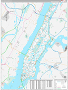 New York Wall Map Premium Style